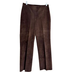 Vintage Ann Taylor Suede Leather Pants Size 6 Chocolate Brown Old Money Western